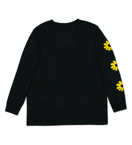Moomintroll's Flower Longsleeve Shirt With Cuffrib Unisex - Black