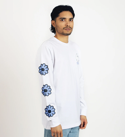 Moomintroll's Flower Longsleeve Shirt With Cuffrib Unisex - White