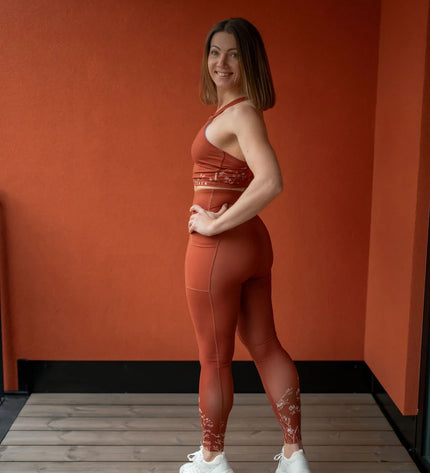 Leggings 'Wildflowers' Brown