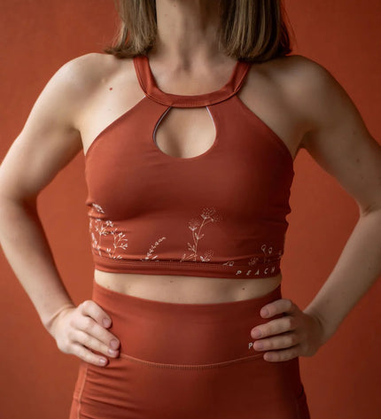 Sports Bra 'Wildflowers' Brown