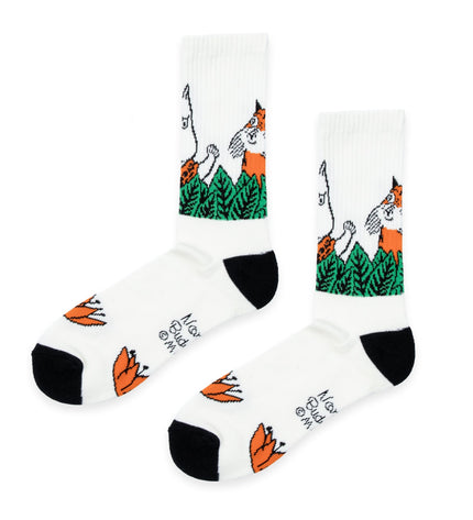 Moomin Jungle Men's Retro Socks - White