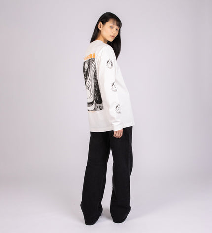 Novels Longsleeve Shirt With Cuffrib Unisex - White