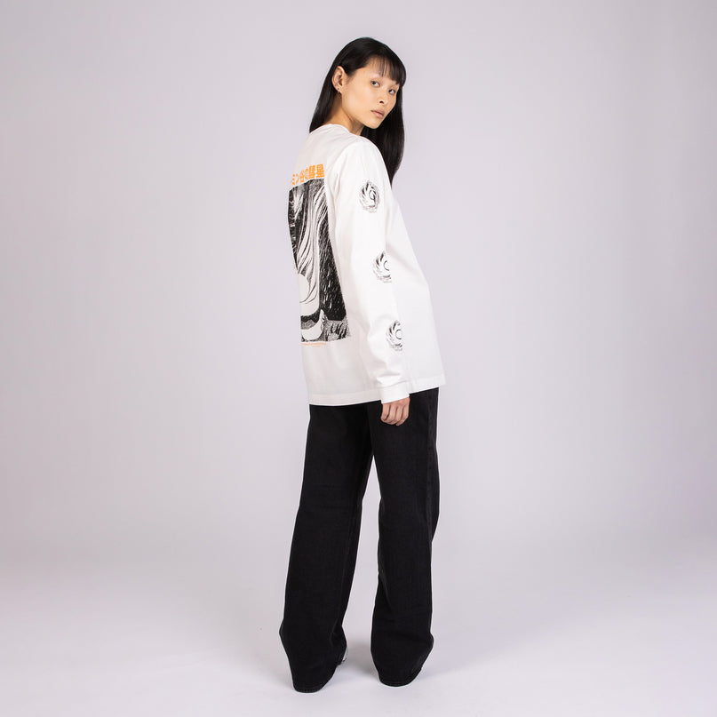 Novels Longsleeve Shirt With Cuffrib Unisex - White