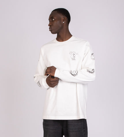 Novels Longsleeve Shirt With Cuffrib Unisex - White